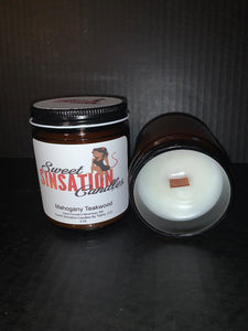 Mahogany Teakwood 9 oz Wooden Wick Candle