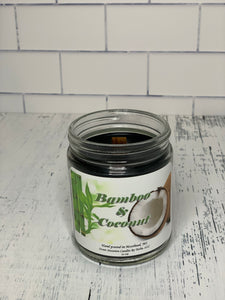 Bamboo & Coconut  9 oz  Wooden Wick  Candle