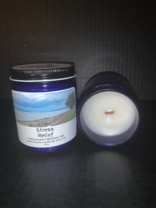 Stress Relief 9 oz Wooden Wick Candle